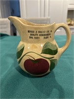 Watt pottery apple advertising pitcher