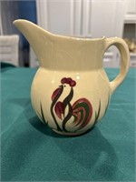Watt pottery rooster pitcher