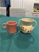 Fiesta ware mug & Watt pottery mini vase