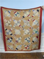 NICE 1930S EARLY PATTERN QUILT RED BORDER