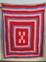 MULTI COLORED PINK, RED, & BLUE QUILT