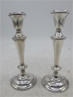 STERLING WEIGHTED CANDLE STICKS 643 GRAM TW 8.5"H