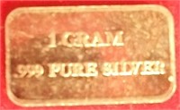 1 Gram USCG .999 Fine Silver Bar