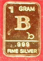 1 Gram .999 Fine Silver Bar