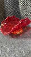 Red amberina fruit bowl 12” wide