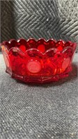 Red coin dot bowl 7.5”