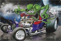 Rat Fink Car Toon Metal Sign