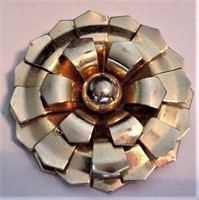 3-D Metal Goldtone Flower Pin Brooch