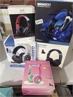Lot of (5) Assorted Headphones Ranging from