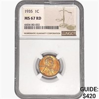 1935 Wheat Cent NGC MS67 RD