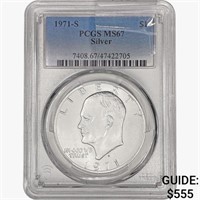 1971-S Eisenhower Silver Dollar PCGS MS67