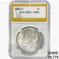 1888-O Morgan Silver Dollar PGA MS65+ DMPL