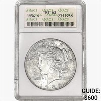 1934 Silver Peace Dollar ANACS MS63