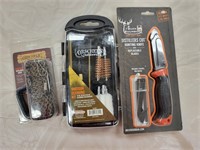 New items - hoist rope, gun cleaning kit, knife