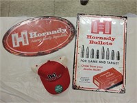 New Hornady hat & 2 metal signs