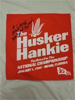 Cory Schlesinger autographed Husker Hankie