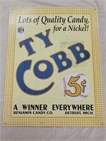 Ty Cobb metal sign 12.5 x 16