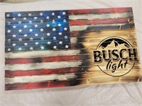 Busch Light wood flag (Mancave wall decor) - 32x19