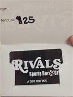 $25 Rivals Sports Bar Gift Certificate Hastings NE