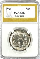 1936 Long Island Tercentenary Silver 50C MS-67