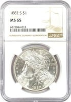 1882-S Morgan Silver Dollar MS-65