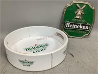 Heineken Beer Sign and Serving Tray