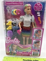 NEW Barbie Leopard Rainbow Hair Doll with
