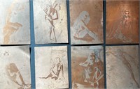 Eight Copper Photographic Plates