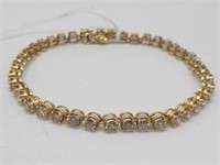 AMAZING 5 CTTW DIAMOND & 14KT TENNIS BRACELET $11K