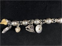 Vintage Mexican Sterling Charm Bracelet