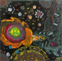 Eva Bouzard-Hui Abstract Composition Oil on Canvas