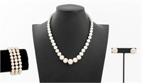 White Coral 14K Yellow Gold Bead Jewelry Set