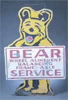 Metal Bear Service mechanic sign.