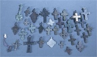 32 Antique Orthodox and Coptic crosses.
