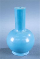 Chinese Peking glass blue vase.