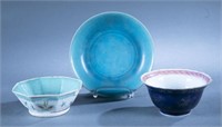 3 Chinese ceramic bowls.