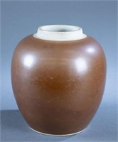 Chinese brown glazed porcelain vessel.
