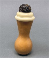 Chinese cricket gourd with stand, 19th c.