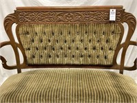 ANTIQUE FRENCH SETTEE SOLID WOOD ON WHEELS