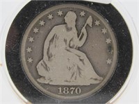 1870 SEATED LIBERTY HALF DOLLAR GOOD DETAILS