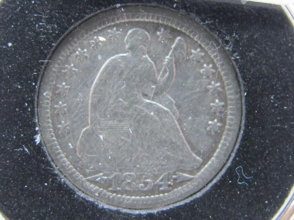 BEAUTIFUL 1854 SEATED DIME IN GREAT DETAILS