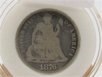 NICE 1876 CC SEATED DIME WITH GOOD DETAILS