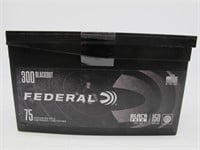 FEDERAL 300 BLACKOUT FMJ 75 ROUNDS UNOPENED