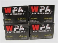 80 ROUNDS OF WPA 223 REM 55 GRAIN FMJ NEW IN BOX