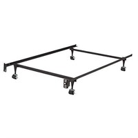 Qty 2 Iron Steel Bed Frame with Roller Wheels