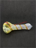 Glass pipe white yellow green and red (living