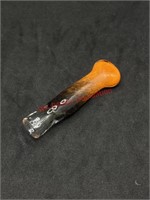 3in Orange & Black Glass Chillum Pipe (living