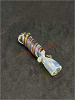 3.25inMulti Color Swirl Glass Chillum Pipe
