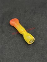3.5in yellow Orange Ombré Glass Chillum Pipe