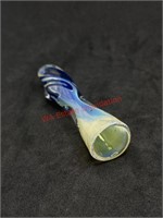 3.25in Blue Swirly Glass Chillum Pipe (living